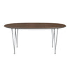 Fritz Hansen Superellipse Extending Table Silvergrey/Walnut Finer, 270x100 cm