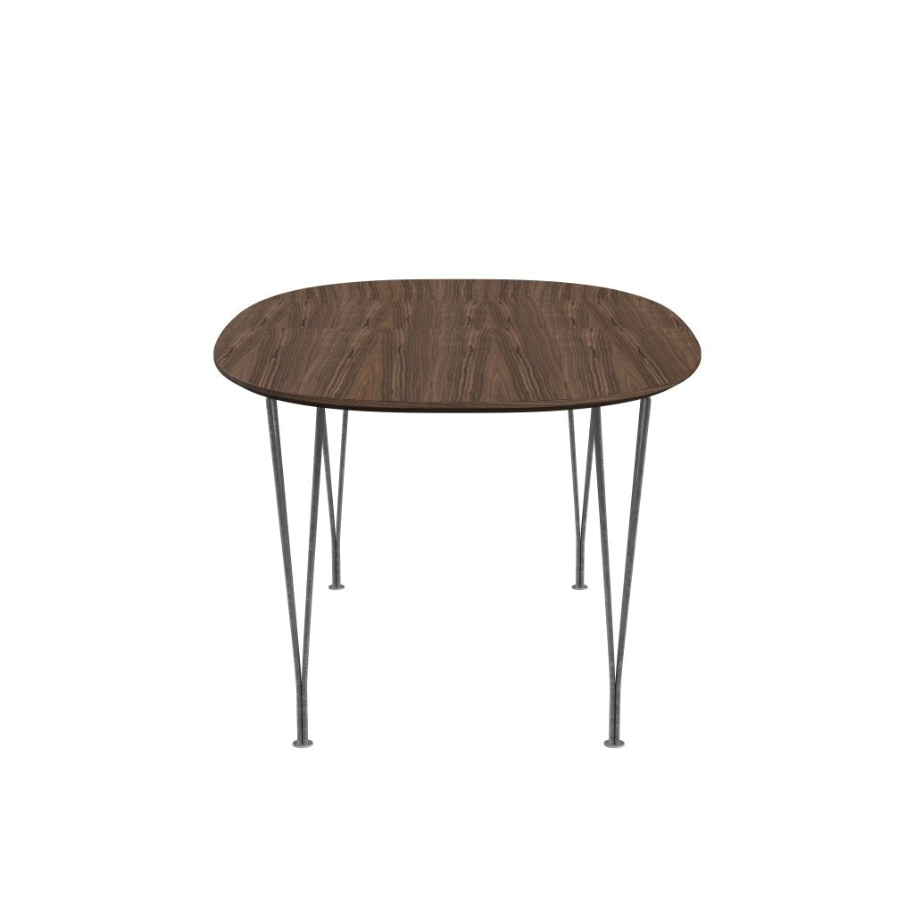 Fritz Hansen Superellipse Extension Table Silver Grey / Nut Nut Loneer avec bord de table en noyer, 270x100 cm