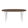 Fritz Hansen Superellipse Extension Table Silver Grey / Nut Nut Loneer avec bord de table en noyer, 270x100 cm
