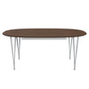 Fritz Hansen Superellipse Extending Table Silver Grey/Walnut Veneer With Walnut Table Edge, 300x120 Cm