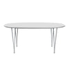 Fritz Hansen Superellipse可扩展的桌子Silvergrey/White Fenix层压板，270x100 cm