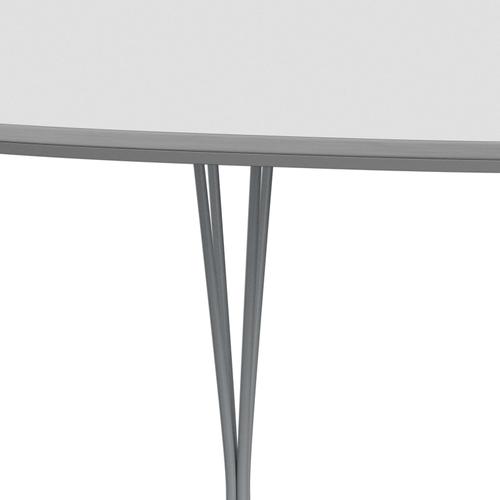 Fritz Hansen Superellipse che estende il tavolo Silvergrey/White Fenix ​​Laminati, 300x120 cm