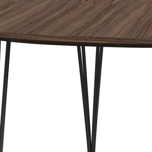 Fritz Hansen Superellipse Udvidelig bord Varm grafit/valnødfiner med valnødbordskant, 270x100 cm
