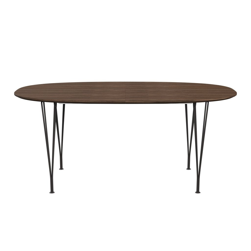 Fritz Hansen Superellipse Table extensible Graphique chaud / placage de noix avec bord de table de noyer, 270x100 cm