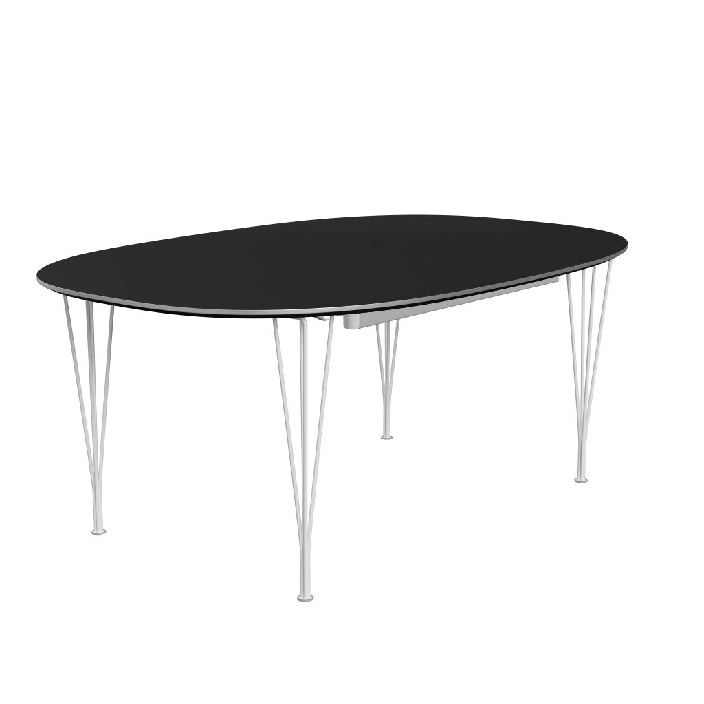 Fritz Hansen Superellipse Udvidelig bord Hvid/sort fenix -laminater, 300x120 cm