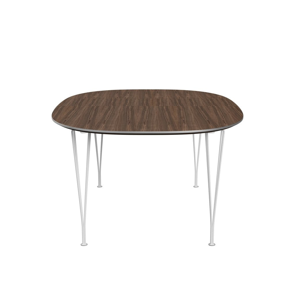 Fritz Hansen Superellipse Extendable Table White/Walnut Veneer, 300x120 Cm