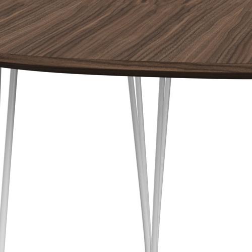 Fritz Hansen Superellipse Udvidelig bord hvid/valnødfiner med valnødbordskant, 270x100 cm
