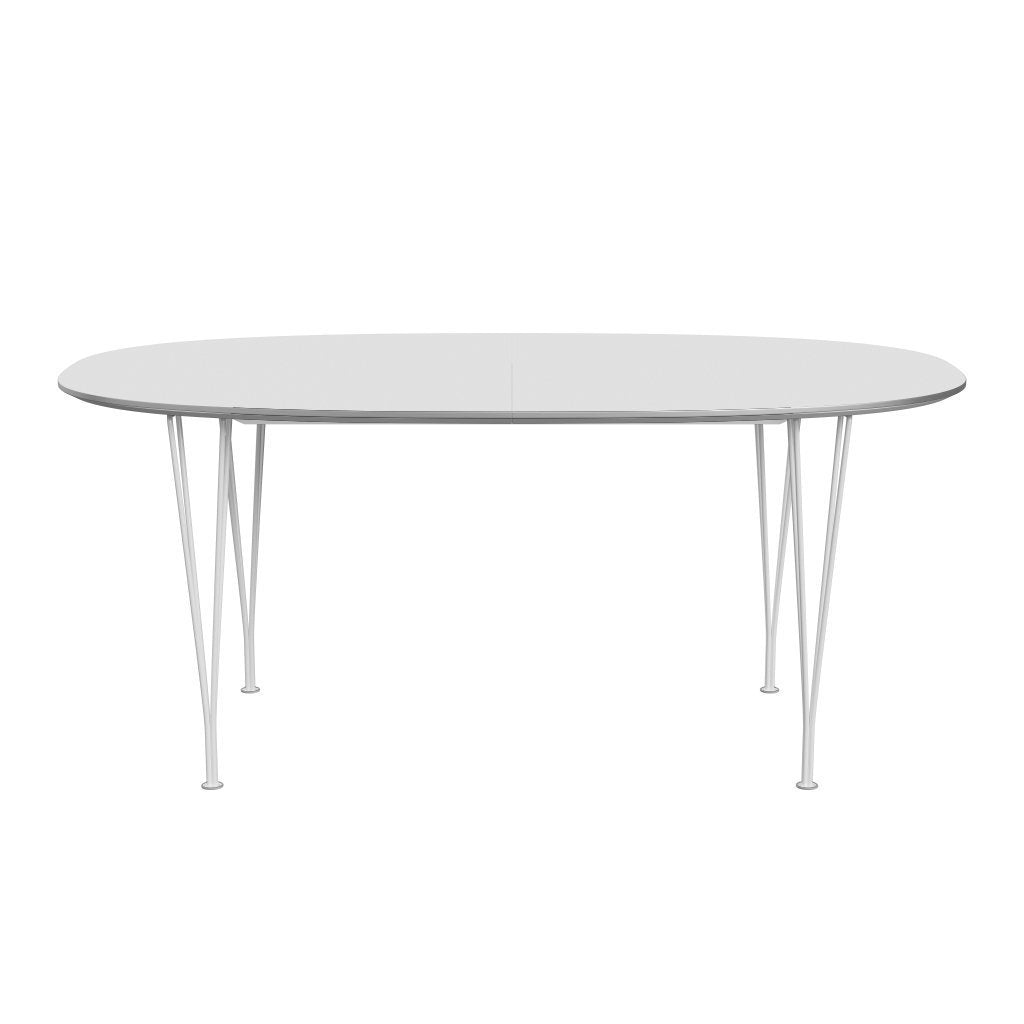 Fritz Hansen Table extensible Superellipse Lamiminats Fenix ​​blancs, 270x100 cm