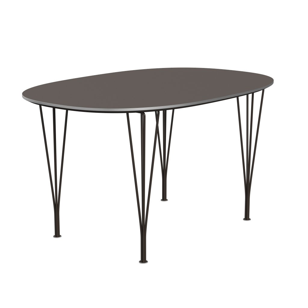 Fritz Hansen Superellipse spisebord brun bronse/grå fenix laminater, 135x90 cm