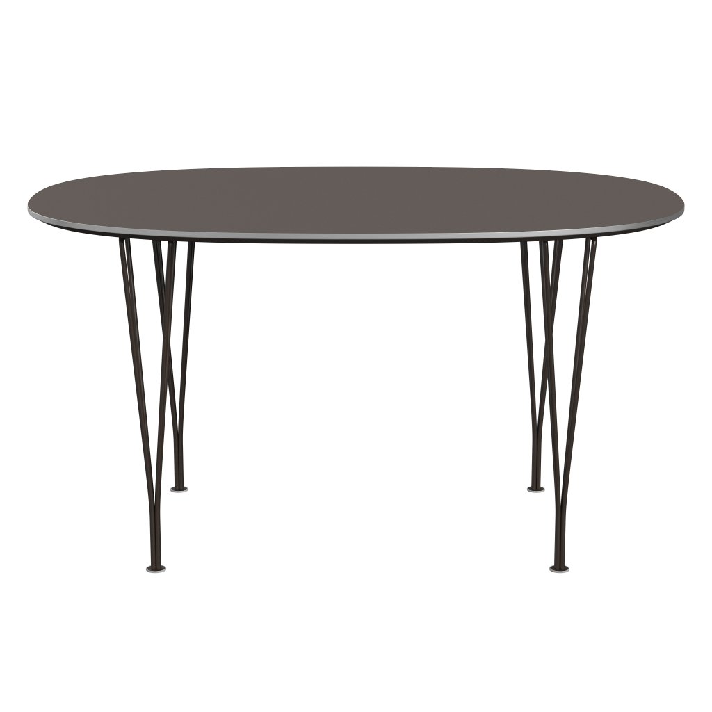 Fritz Hansen Superellipse spisebord brun bronse/grå fenix laminater, 135x90 cm