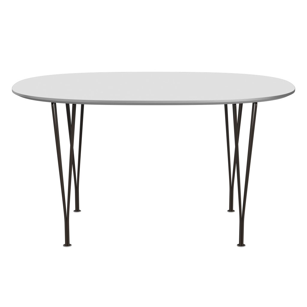 Fritz Hansen Superellipse Tavolo da pranzo Bronzo marrone/laminati bianchi Fenix, 135x90 cm