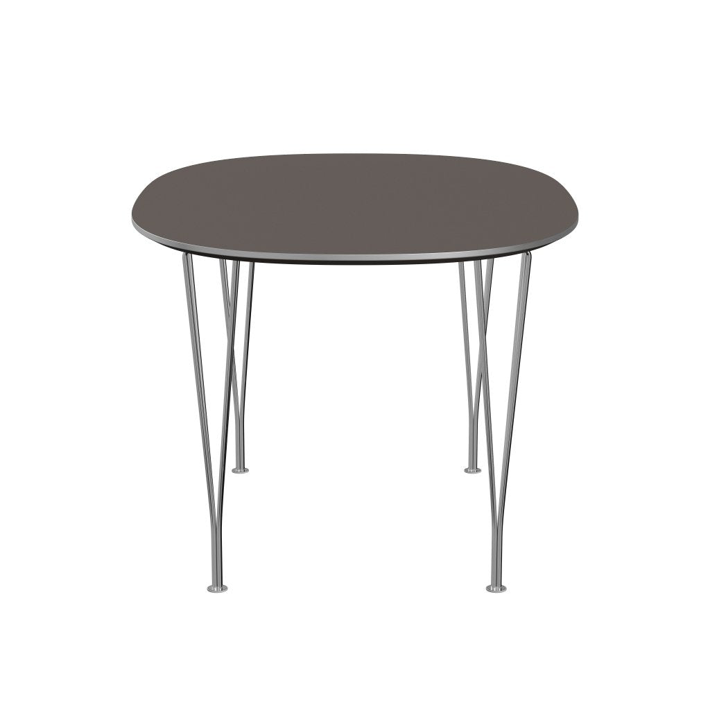 Fritz Hansen Superellipse餐桌Chrome/Grey Fenix层压板，135x90 cm