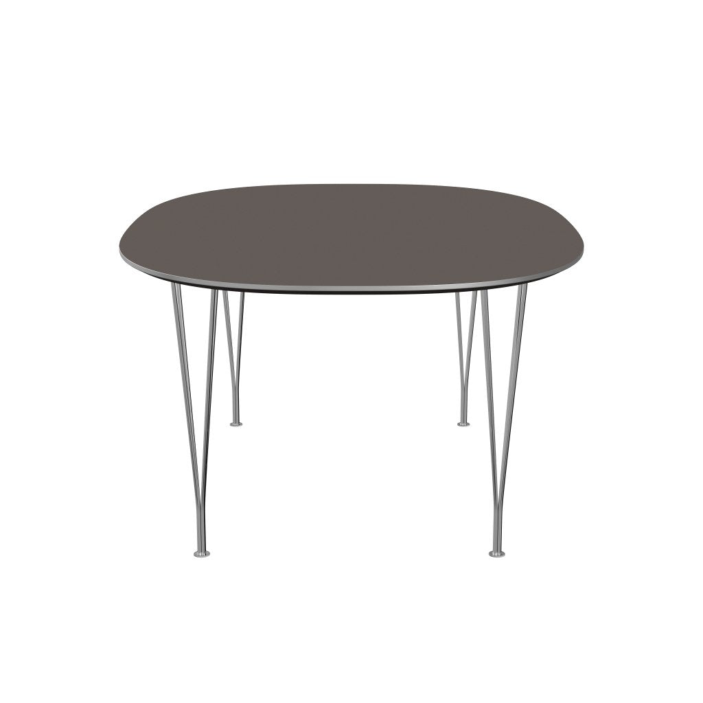 Fritz Hansen Superellipse spisebord krom/grå fenix laminater, 180x120 cm