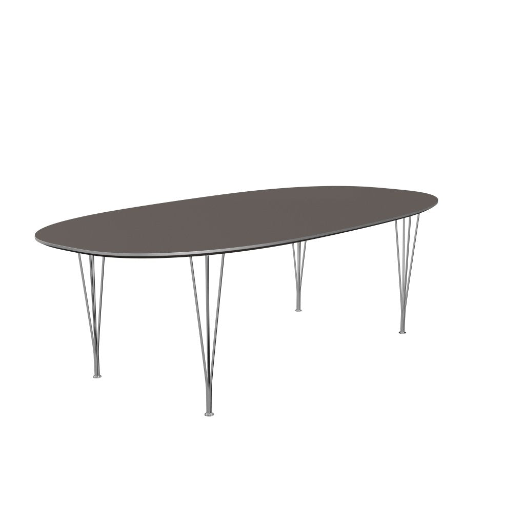Fritz Hansen Superellipse matbord krom/grå fenix laminat, 240x120 cm