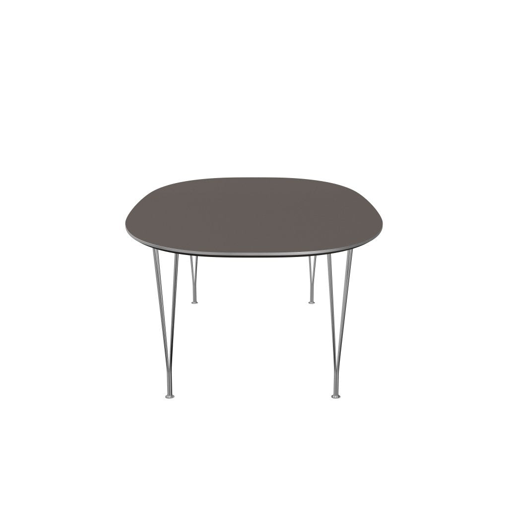 Fritz Hansen Superellipse spisebord krom/grå fenix laminater, 240x120 cm