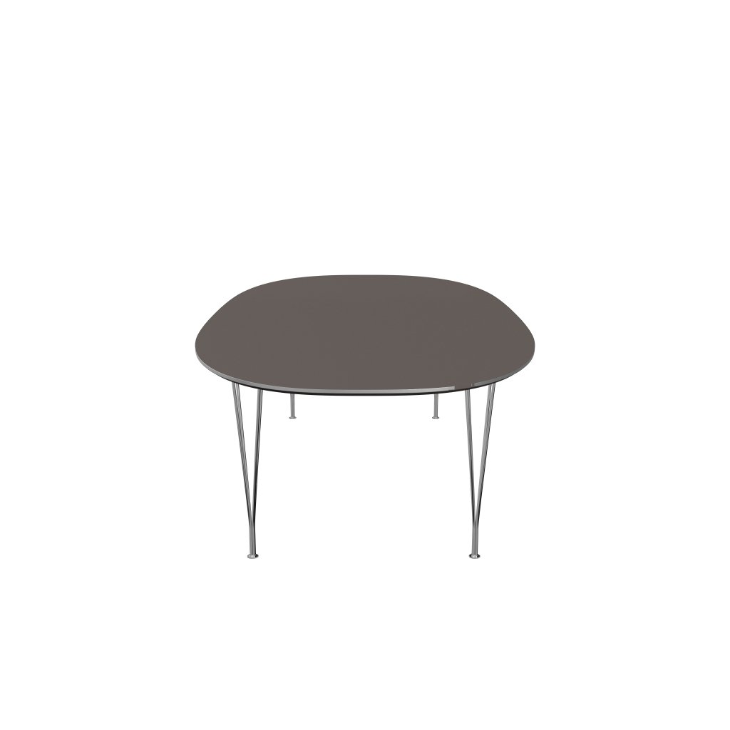 Fritz Hansen Superellipse Dining Table Chrome/Grey Fenix Laminates, 300x130 Cm