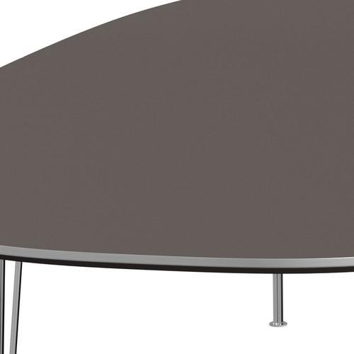 Fritz Hansen Superellipse餐桌Chrome/Gray Fenix层压板，300x130 cm