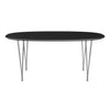 Fritz Hansen Superellipse Dining Table Chrome/Black Fenix Laminates, 170x100 Cm