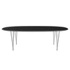 Fritz Hansen Superellipse Dining Table Chrome/Black Fenix Laminates, 240x120 Cm
