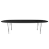 Fritz Hansen Superellipse Dining Table Chrome/Black Fenix Laminates, 300x130 Cm