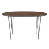 Fritz Hansen Superellipse Dining Table Chrome/Walnut Veneer, 135x90 Cm