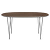 Fritz Hansen Superellipse Dining Table Chrome/Walnut Veneer, 150x100 Cm