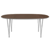 Fritz Hansen Superellipse Dining Table Chrome/Walnut Veneer, 180x120 Cm