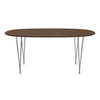 Fritz Hansen Superellipse Tavolo da pranzo Chrome/Walnut Appiacciaio con bordo del tavolo in noce, 170x100 cm