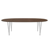 Fritz Hansen Superellipse Dining Table Chrome/Walnut Veneer With Walnut Table Edge, 240x120 Cm