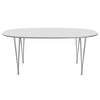 Fritz Hansen Superellipse Dining Table Chrome/White Fenix Laminates, 180x120 Cm