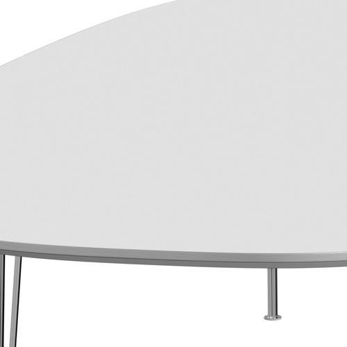 Fritz Hansen Superellipse spisebord Chrome/White Fenix ​​-laminater, 300x130 cm