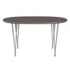 Fritz Hansen Superellipse -ruokapöydän harmaa jauhemaalattu/harmaa fenix -laminaatit, 135x90 cm