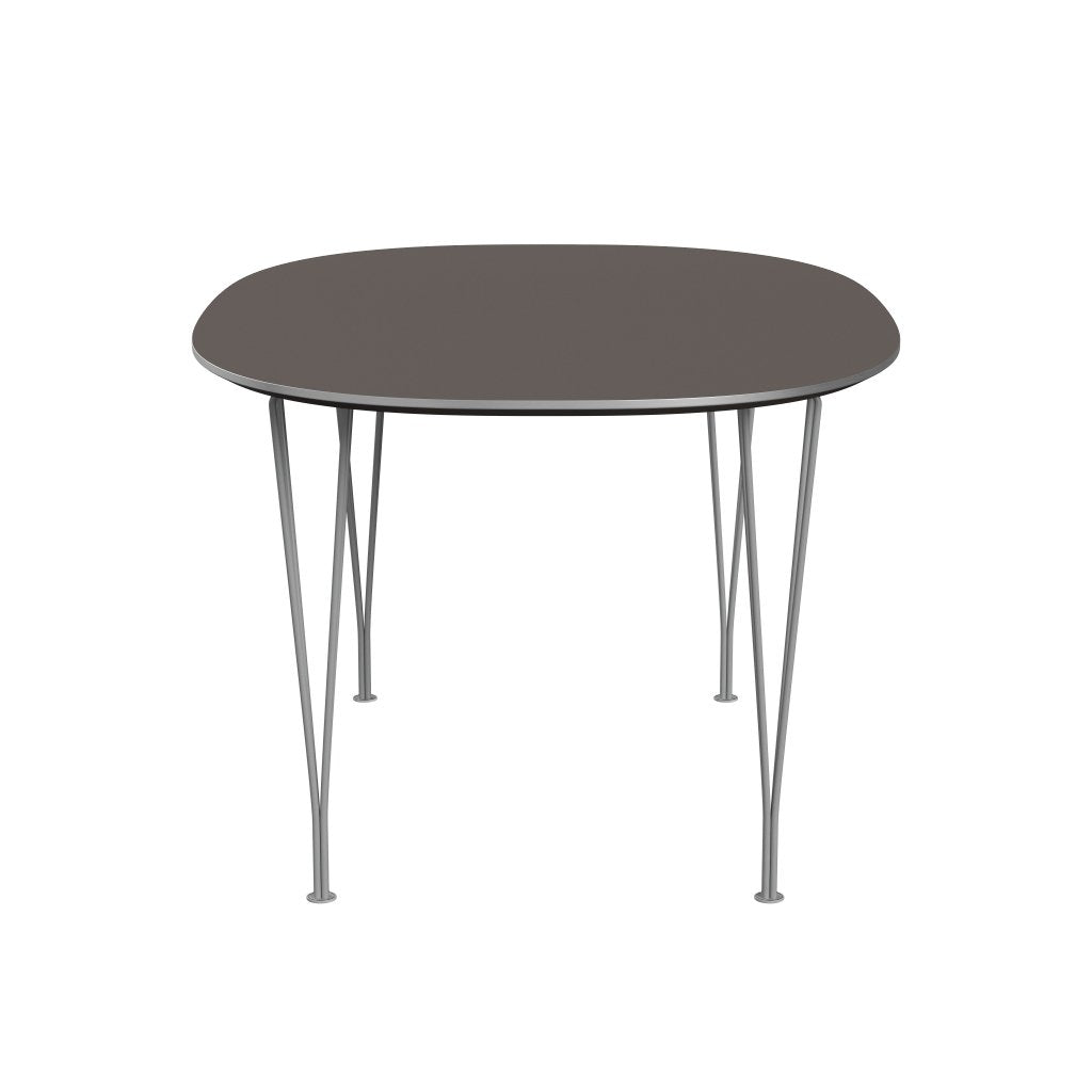 Fritz Hansen Superellipse spisebord gråt pulver coated/grå fenix laminater, 150x100 cm