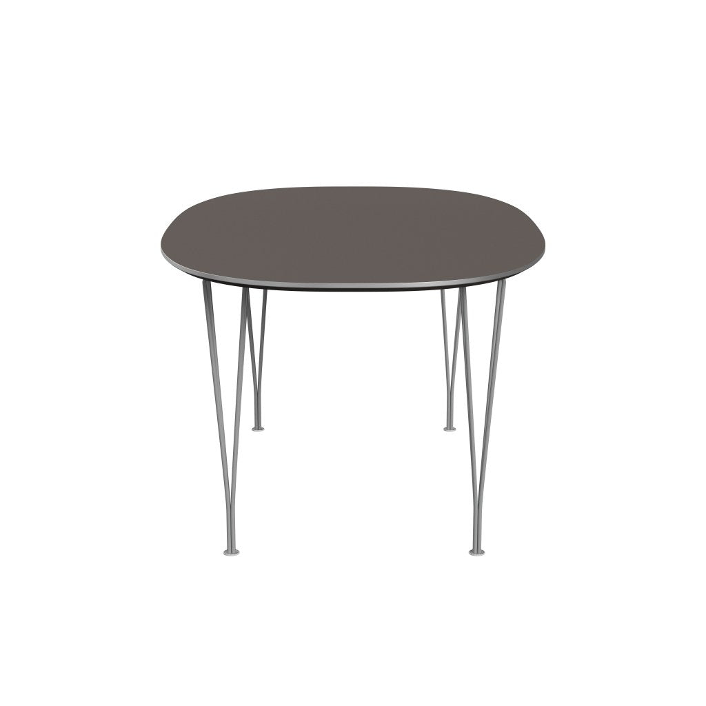 Fritz Hansen Superellipse spisebord gråt pulver coated/grå fenix laminater, 170x100 cm
