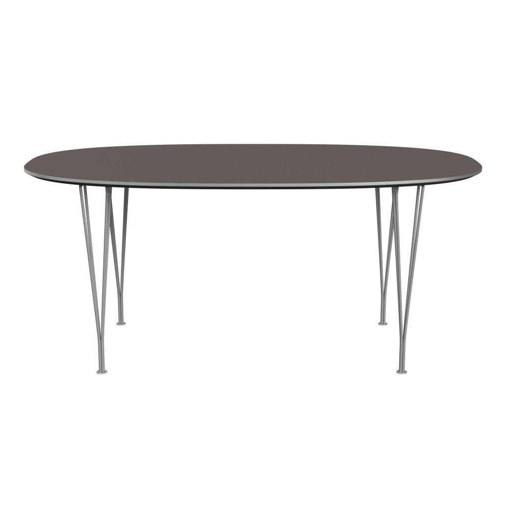 Fritz Hansen Superellipse spisebord gråt pulver coated/grå fenix laminater, 170x100 cm