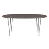 Fritz Hansen Superellipse餐桌灰色粉末涂层/灰色Fenix层压板，170x100 cm