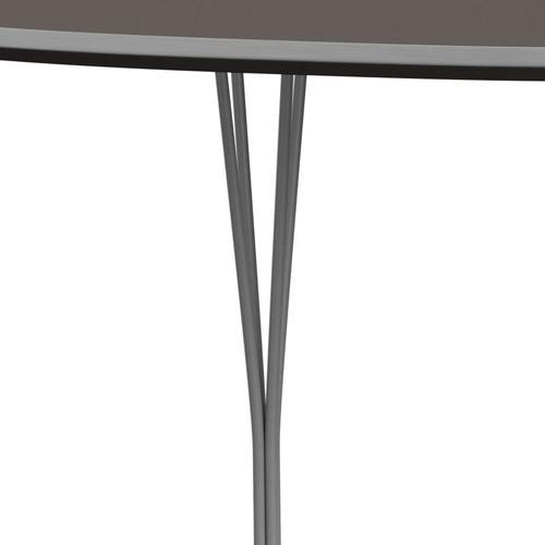 Fritz Hansen Superellipse spisebord gråt pulver coated/grå fenix laminater, 180x120 cm