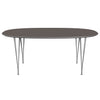 Fritz Hansen Superellipse -ruokapöydän harmaa jauhemaalattu/harmaa fenix -laminaatit, 180x120 cm