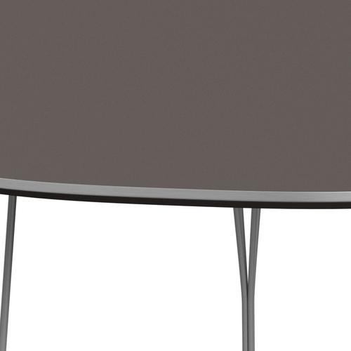 Fritz Hansen Superellipse spisebord gråt pulver coated/grå fenix laminater, 240x120 cm