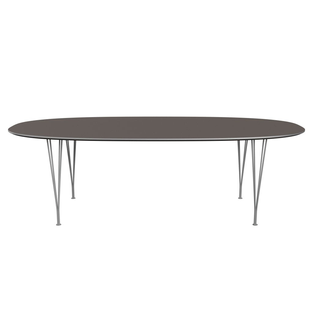 Fritz Hansen Superellipse spisebord gråt pulver coated/grå fenix laminater, 240x120 cm