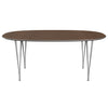Fritz Hansen Superellipse -ruokapöydän harmaa jauhemaalattu/pähkinäviilu, 180x120 cm