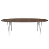 Fritz Hansen Superellipse -ruokapöydän harmaa jauhemaalattu/pähkinäviilu, 240x120 cm