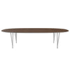 Fritz Hansen Superellipse spisebord grå pulver coated/valnød finer, 300x130 cm