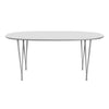 Fritz Hansen Superellipse -ruokapöydän harmaa jauhemaalattu/valkoinen fenix -laminaatit, 170x100 cm