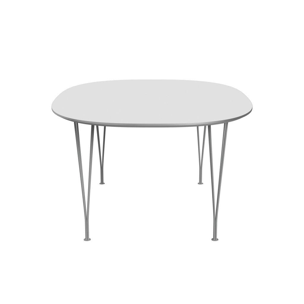 Fritz Hansen Superellipse spisebord gråt pulver coated/hvid fenix laminater, 180x120 cm