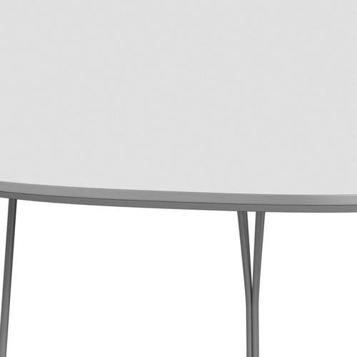 Fritz Hansen Superellipse spisebord gråt pulver coated/hvid fenix laminater, 240x120 cm