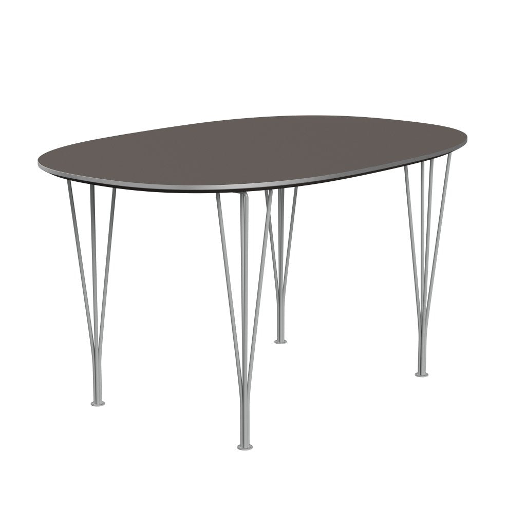 Fritz Hansen Superellipse spisebord ni grå/grå fenix -laminater, 135x90 cm