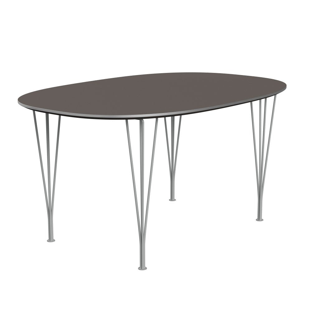 Fritz Hansen Superellipse spisebord ni grå/grå fenix -laminater, 150x100 cm