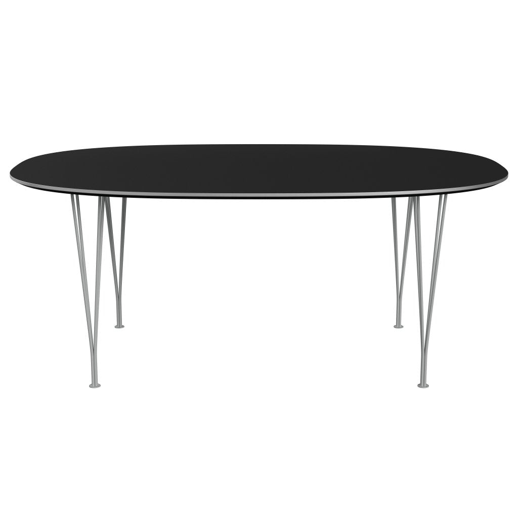 Fritz Hansen Superellipse spisebord ni grå/sort fenix laminat, 180x120 cm