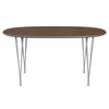 Fritz Hansen Superellipse spisebord ni grå/valnødfiner, 150x100 cm